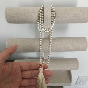 Long white necklace